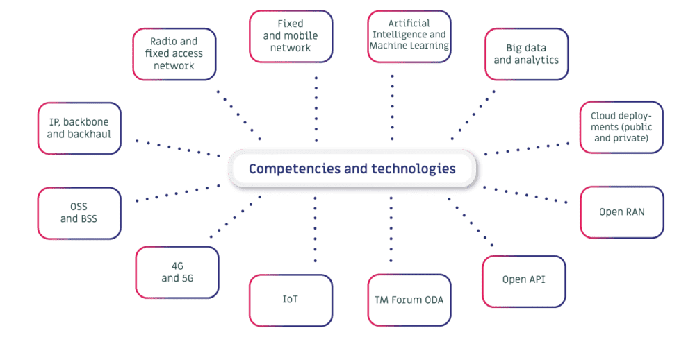 competencies we could approach on network intelligence showed on a diagram